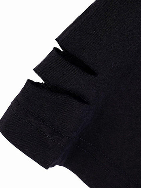 Cut Irregular Hem Tee - Anagoc