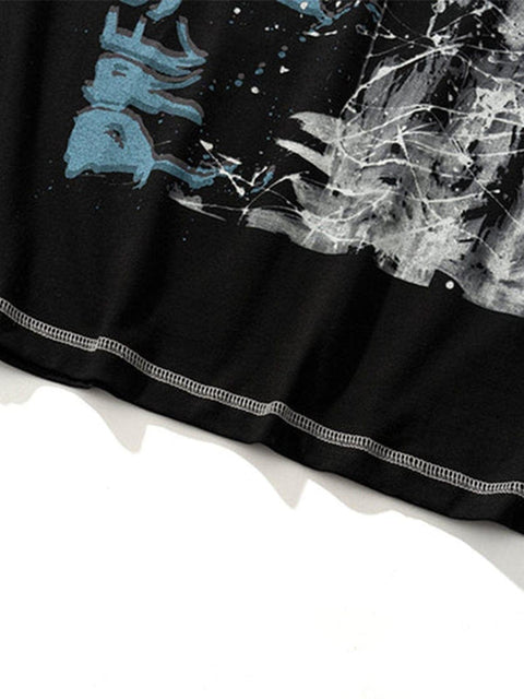 Splash Ink Letters Graphic Tee - Anagoc