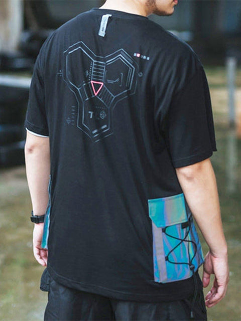 Functional Reflective Pocket Cotton Tee - Anagoc