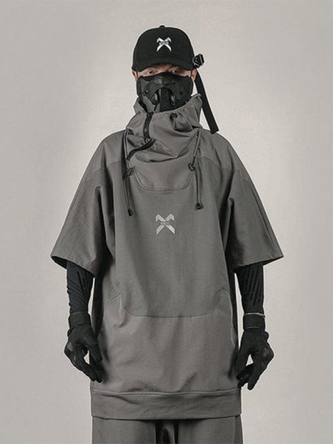 Function Hooded Drawstring Tee - Anagoc