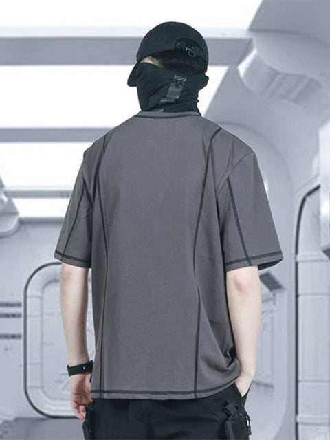 Cyberpunk Bright Line Cotton Tee - Anagoc