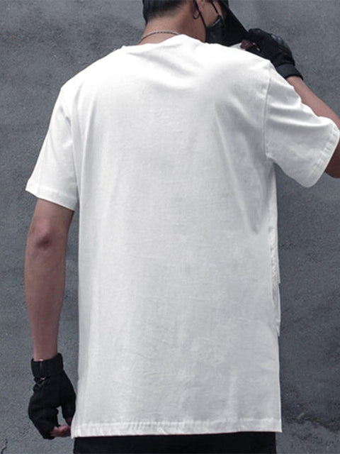 Dark Functional Zipper Pockets Tee - Anagoc