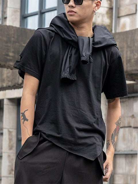 Cut Irregular Hem Tee - Anagoc