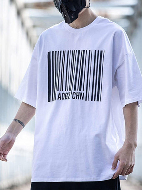 Barcode Cotton Graphic Tee - Anagoc