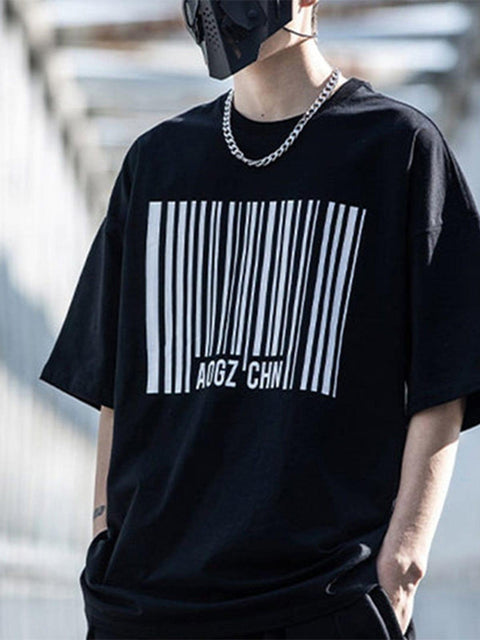 Barcode Cotton Graphic Tee - Anagoc