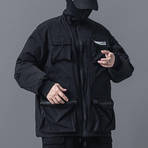 Dark Combat Multi Pockets Winter Coat - Anagoc