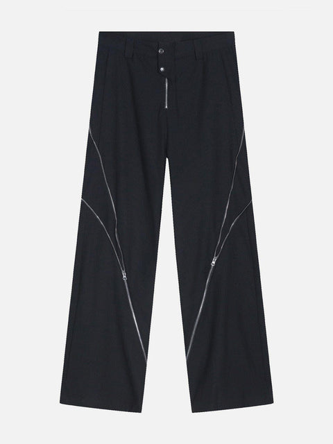 Zip Up Split Pants - Anagoc
