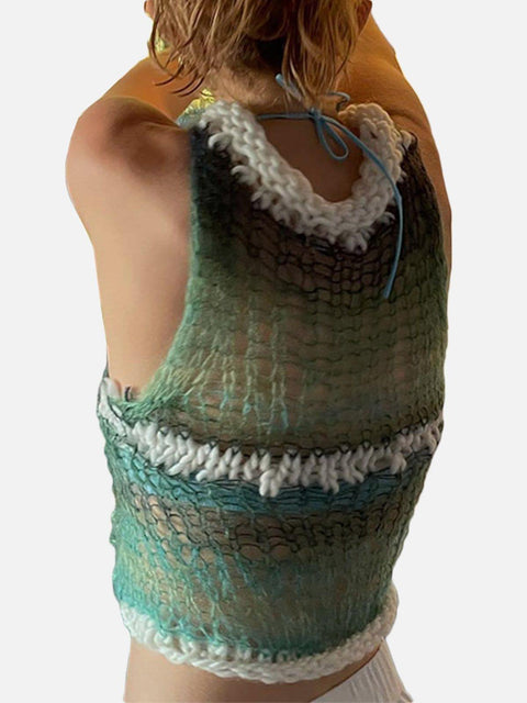 Contrasting Colors Vest - Anagoc