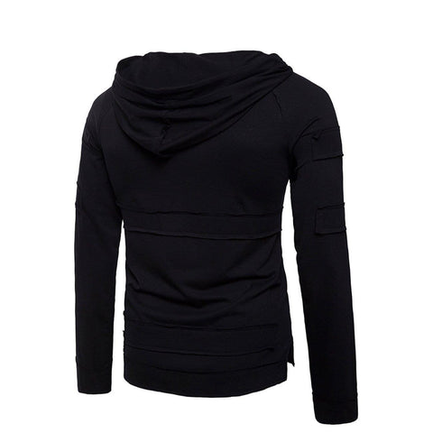 Solid Patchwork Hoodies - Anagoc