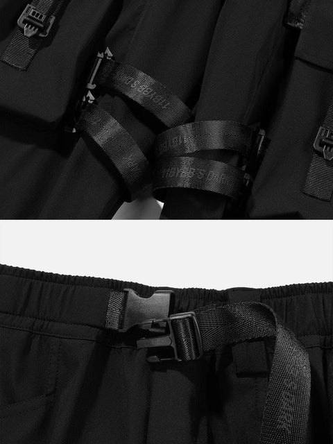 Schoolbag Buckle Pockets Cargo Pants - Anagoc