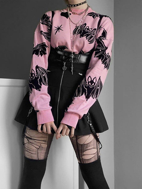 Dark Bat Knit Sweater - Anagoc