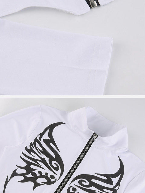 Motorcycle Abstract Print Long Sleeve T Shirt - Anagoc