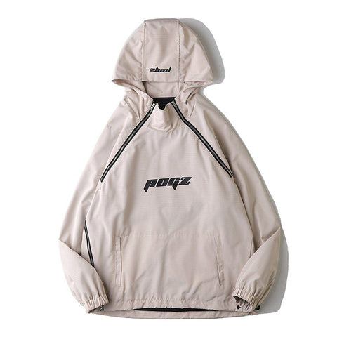 Techwear Half Zipper Print Jacket - Anagoc