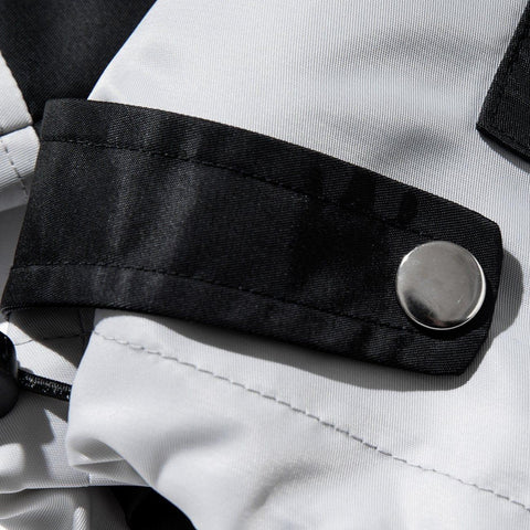 Functional Patchwork Multi Pockets Hooded Jacket - Anagoc