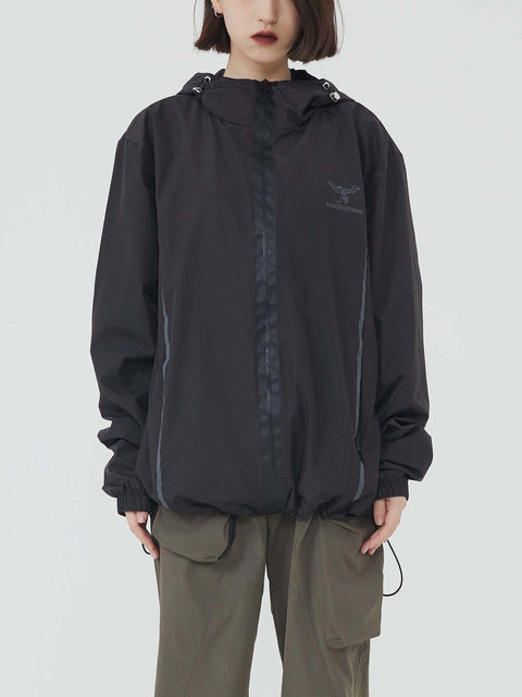 Reflective Strip Zip Up Jacket - Anagoc