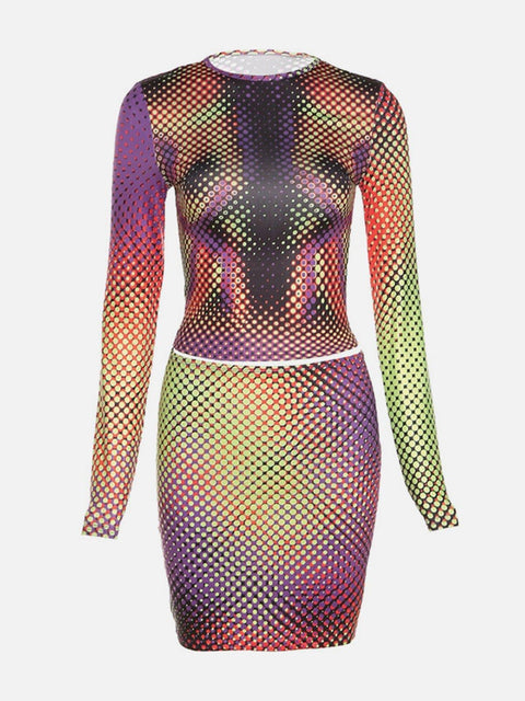 Abstract Print Slim Fit Suit - Anagoc