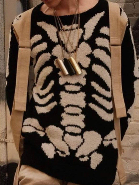 Skeleton Knit Sweater - Anagoc