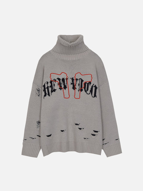 Tassel Pistol Turtleneck Sweater