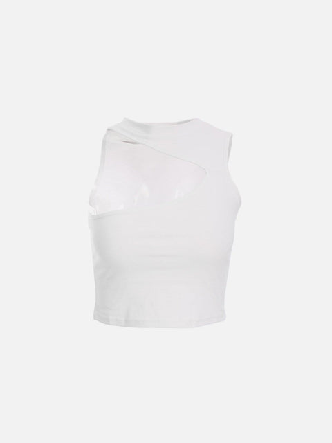 Off Shoulder Sleeveless Irregular Vest - Anagoc