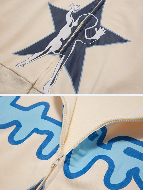 Star Kid Print Hoodie - Anagoc