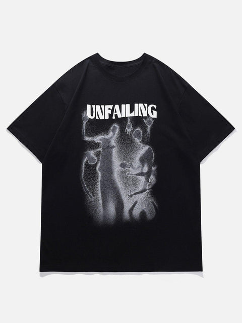 Dark "UNFAILING" Ghost Graphic Tee - Anagoc