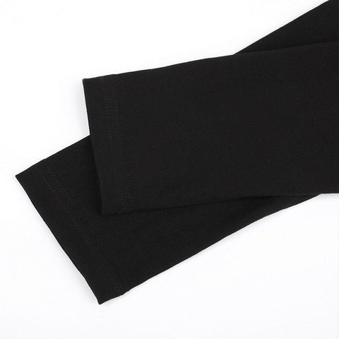 Sexy Cropped Navel Long Sleeve Shoulder T-Shirt - Anagoc