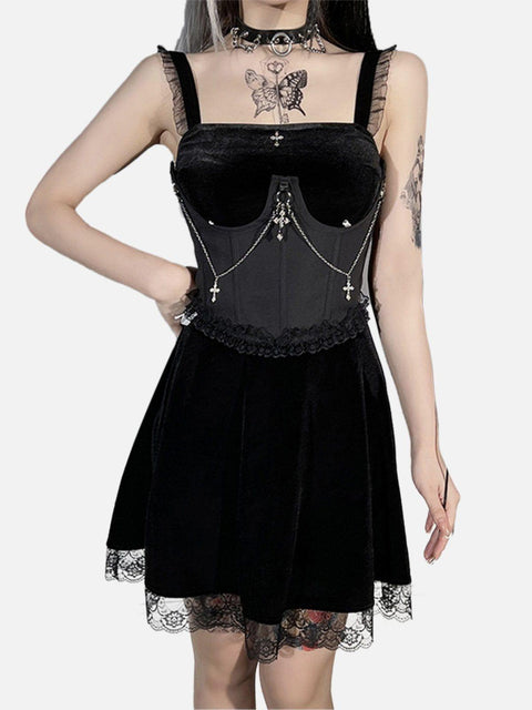 Cross Chain Corset Waist Vest - Anagoc