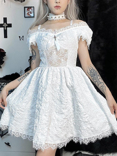 Lace Crucifix Dress - Anagoc