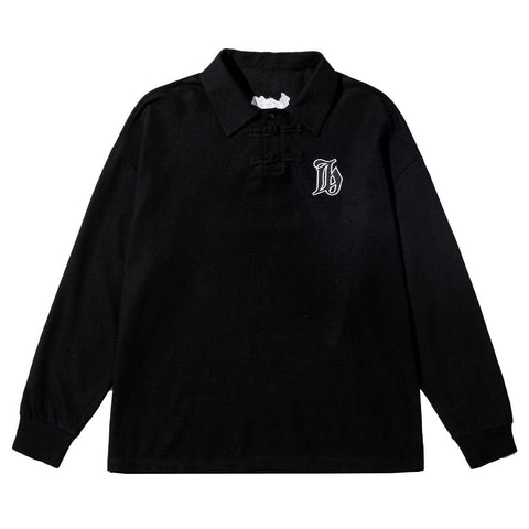 Solid Color Embroidery Sweatshirt - Anagoc