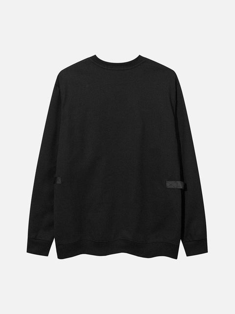 Patchwork Schoolbag Buckle Sweatshirt - Anagoc