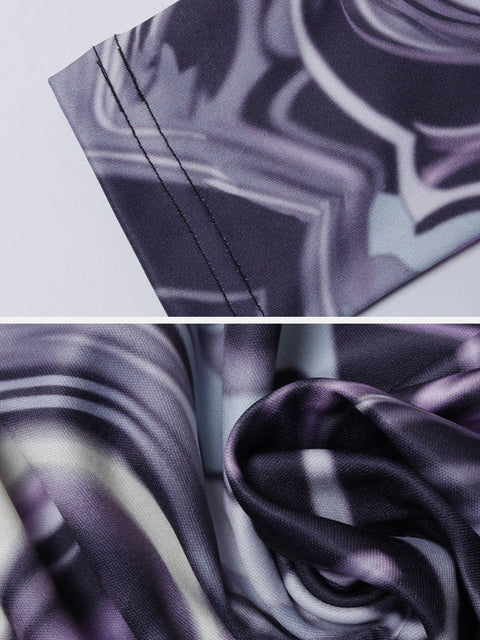 Tie Dye Slim Fit Long Sleeve T Shirt - Anagoc