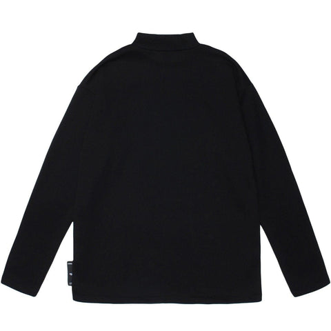 Letter Print Turtleneck Sweatshirt - Anagoc