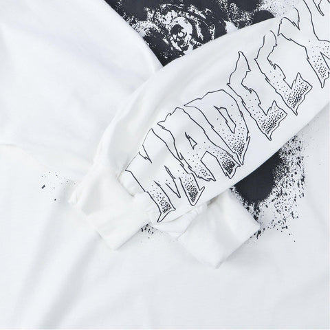 Dark Skeleton Fight Print Sweatshirt - Anagoc