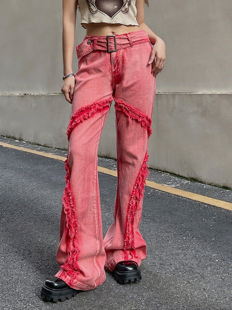 Tassel Patchwork Pants - Anagoc