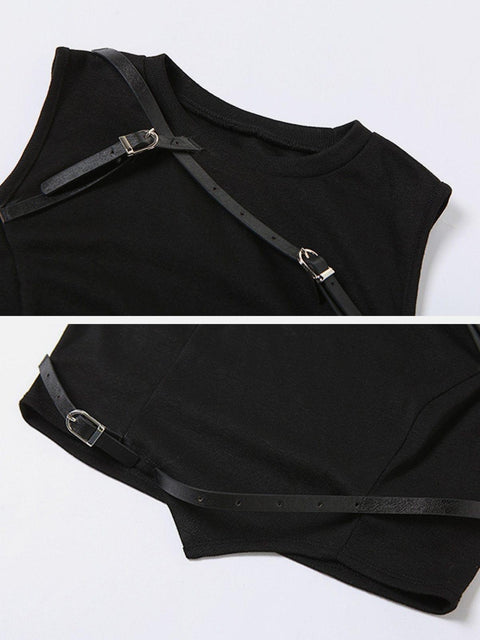 Irregular Belts Vest - Anagoc