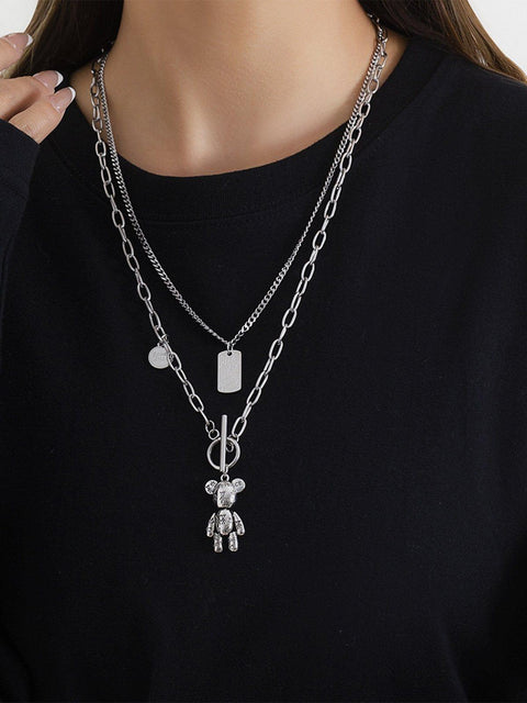 Double-decker Violent Bear Necklace - Anagoc