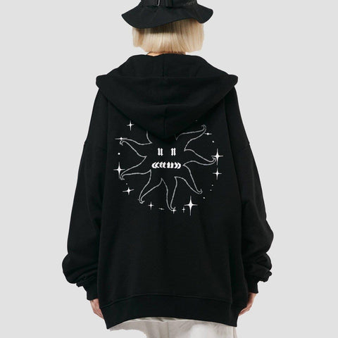 Circus Sun Print Hoodie - Anagoc