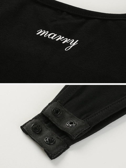 Waist Slim Letter Print Jumpsuit - Anagoc