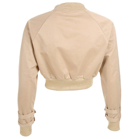 Function Fake Zipper Ribbon Jacket - Anagoc