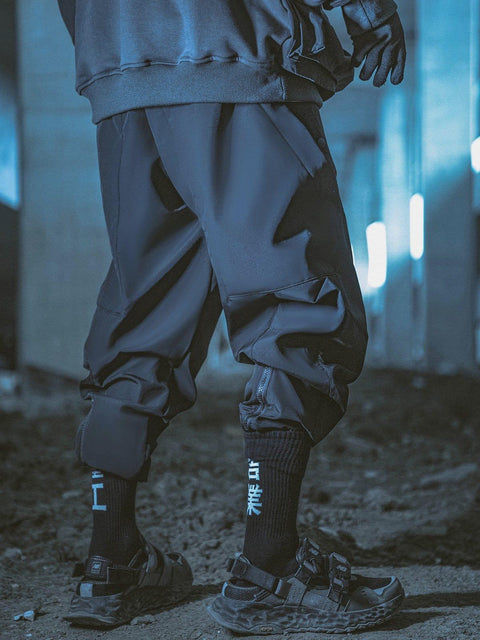 Zip Up Foot Mouth Cargo Pants - Anagoc