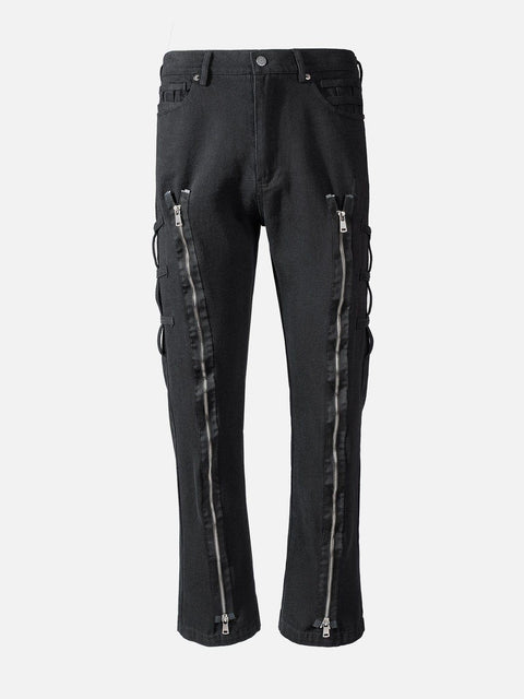 Zip Up Side Pocket Pants - Anagoc