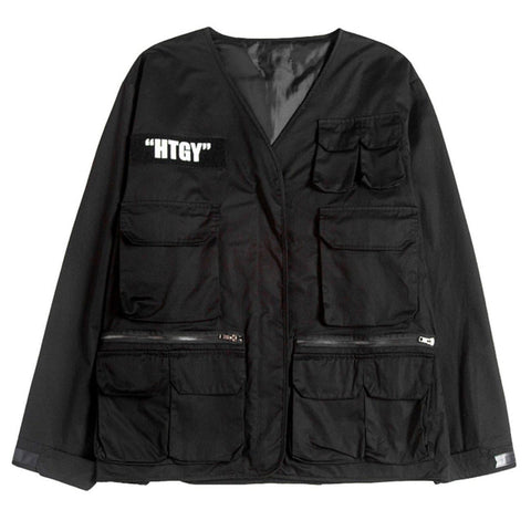 Dark Function Multi Pockets Cardigan Jacket - Anagoc