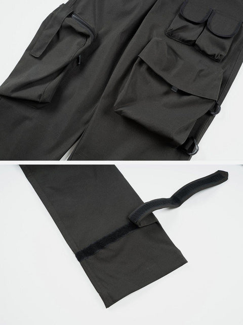 Asymmetrical Pockets Cargo Pants - Anagoc