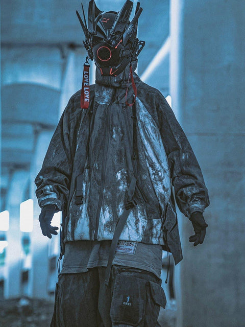 Zip Up Tie Dye Functional Jacket - Anagoc