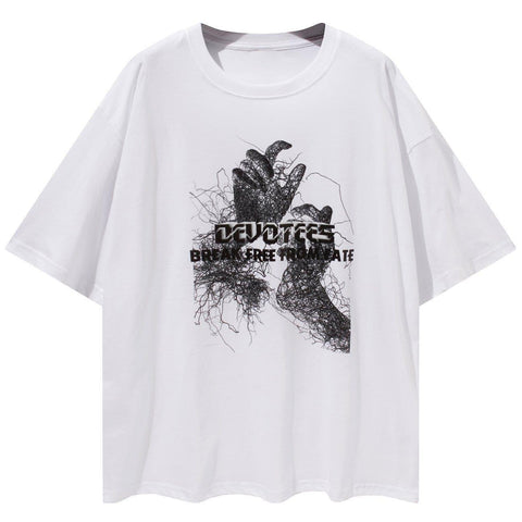 Entangled Fingers Print Tee - Anagoc