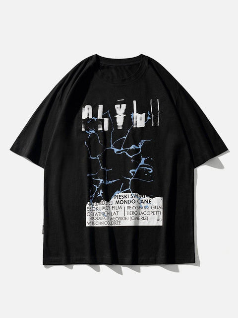 Broken Glass Letter Graphic Tee - Anagoc