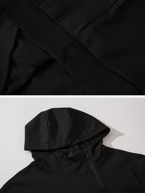 Irregular Zipper Big Pocket Jacket - Anagoc