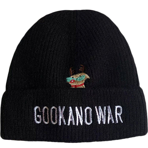 Cute Elk Embroidery Knit Cap - Anagoc