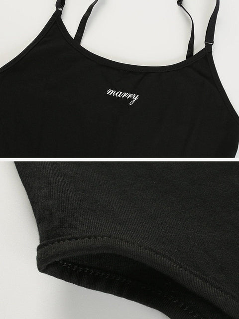 Waist Slim Letter Print Jumpsuit - Anagoc