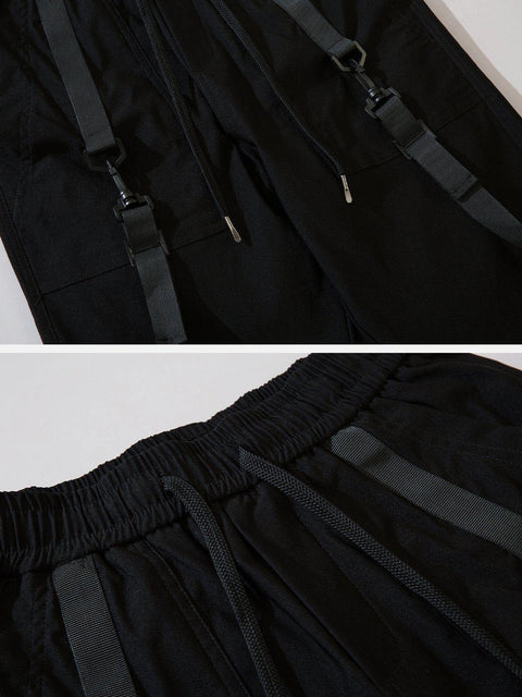 Long Ribbon Cargo Pants - Anagoc